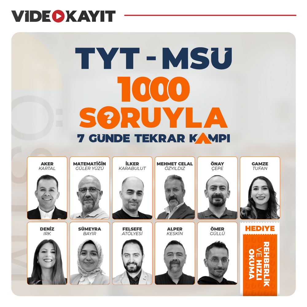 1000 Soruda TYT MSÜ Tekrar Kampı | Video Kayıt