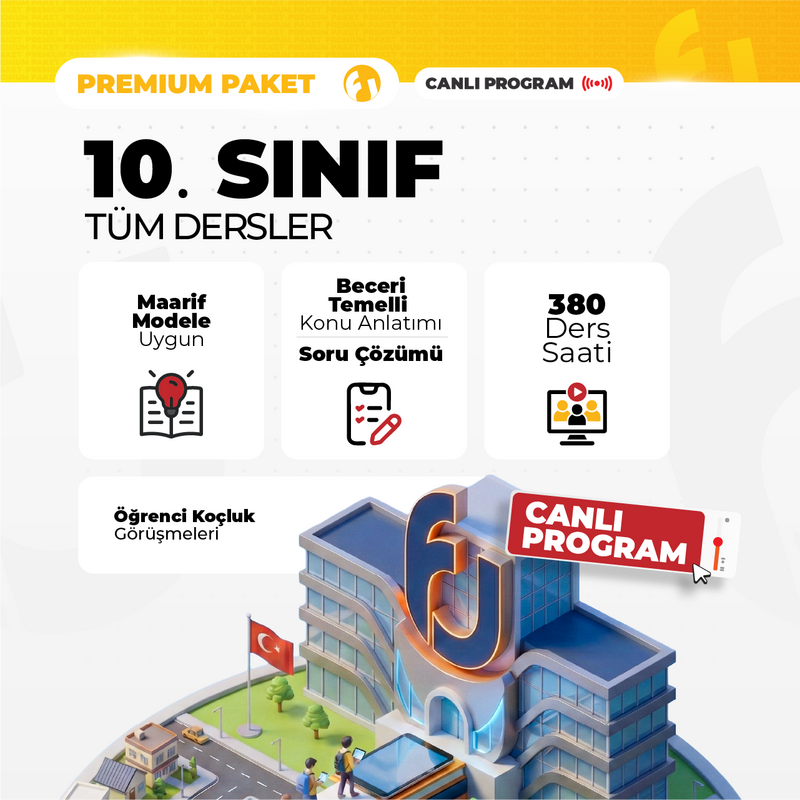 Farklı YKS - 10. Sınıf Tüm Dersler 2027 Premium Paket | Canlı Program