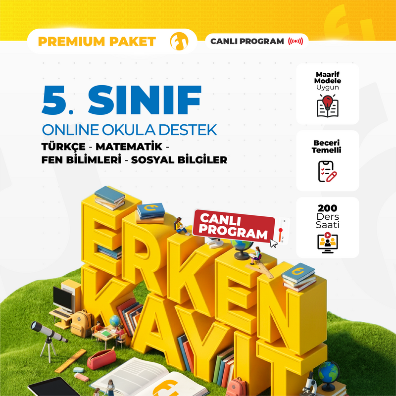 Farklı LGS - 5. Sınıf Online Okula Destek 2027 Premium Paket | Canlı Program