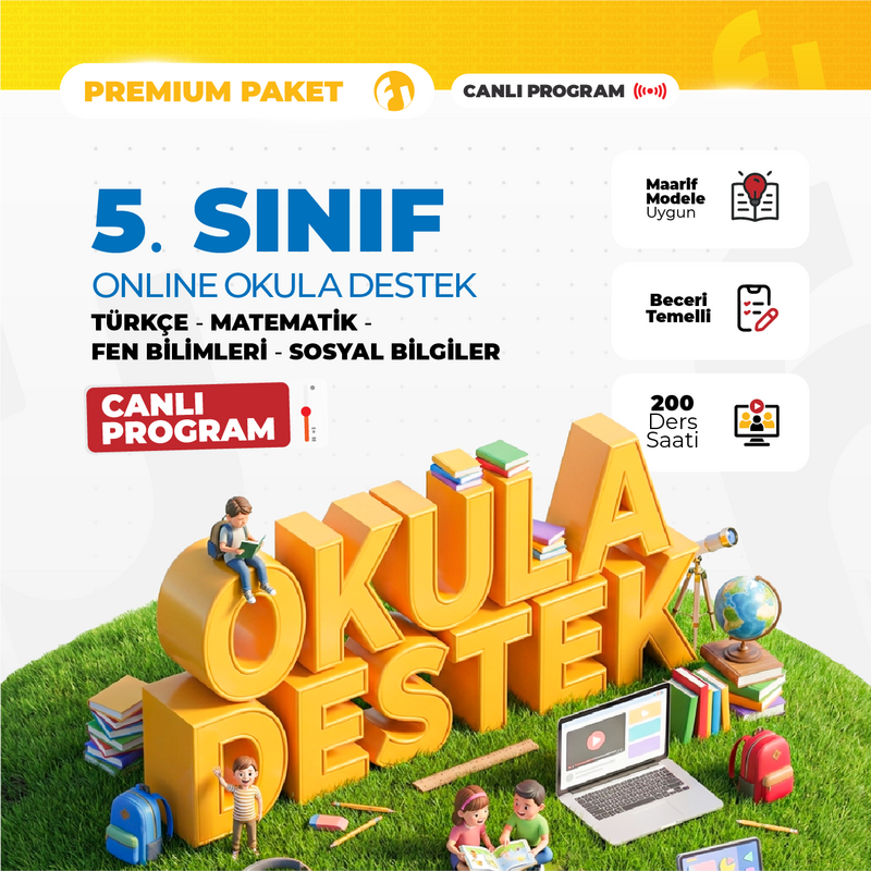 Farklı LGS - 5. Sınıf Online Okula Destek 2027 Premium Paket | Canlı Program