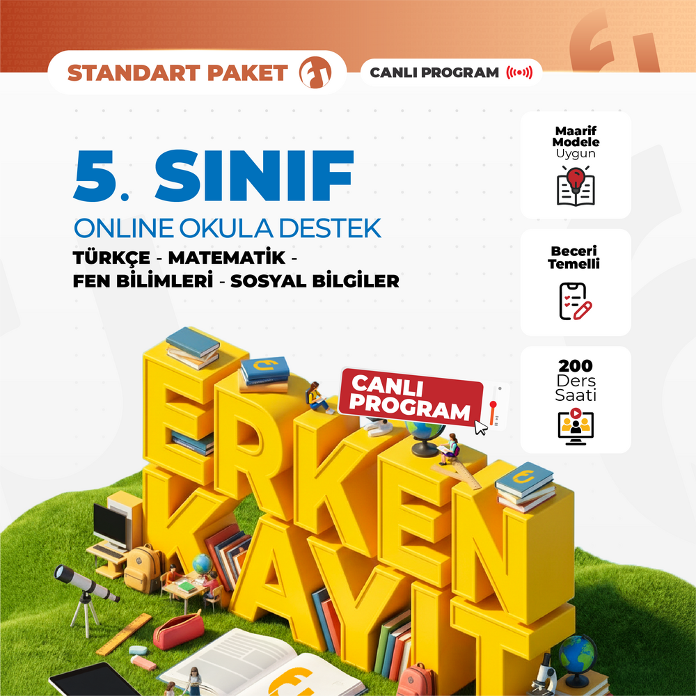 5. Sınıf Online Okula Destek 2027 Standart Paket | Canlı Program