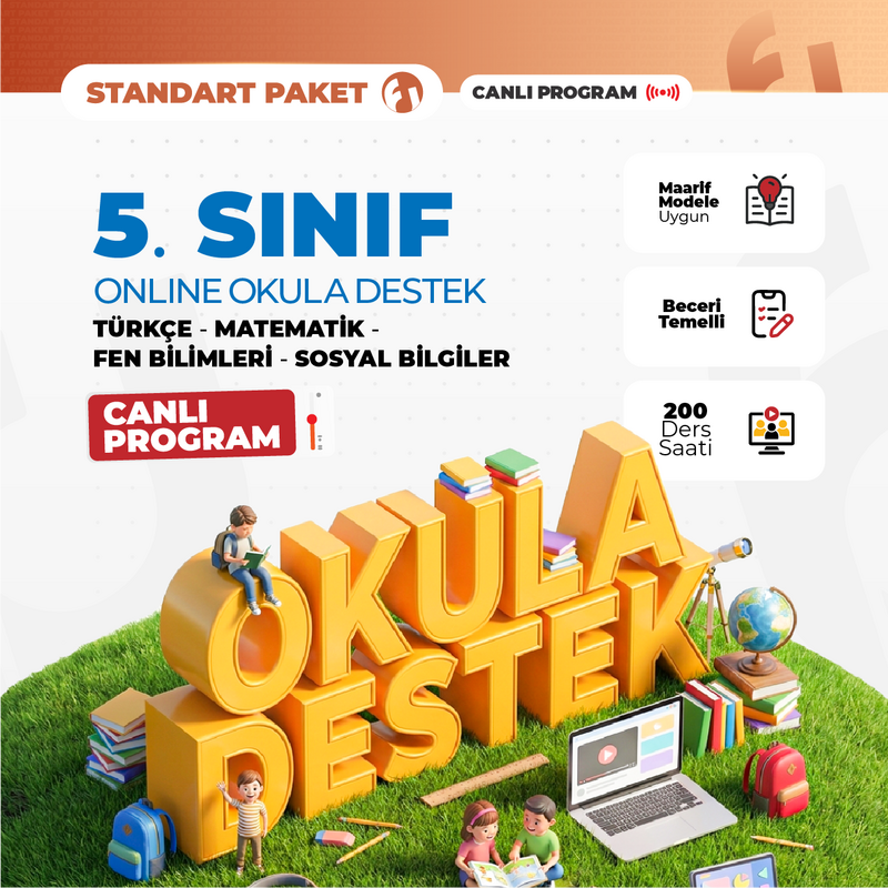 Farklı LGS - 5. Sınıf Online Okula Destek 2027 Standart Paket | Canlı Program
