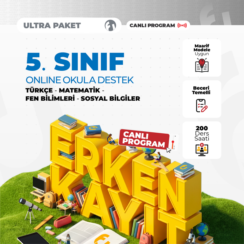 Farklı LGS - 5. Sınıf Online Okula Destek 2027 Ultra Paket | Canlı Program