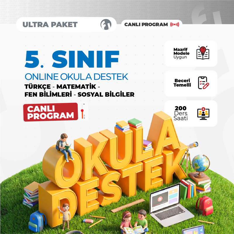 Farklı LGS - 5. Sınıf Online Okula Destek 2027 Ultra Paket | Canlı Program