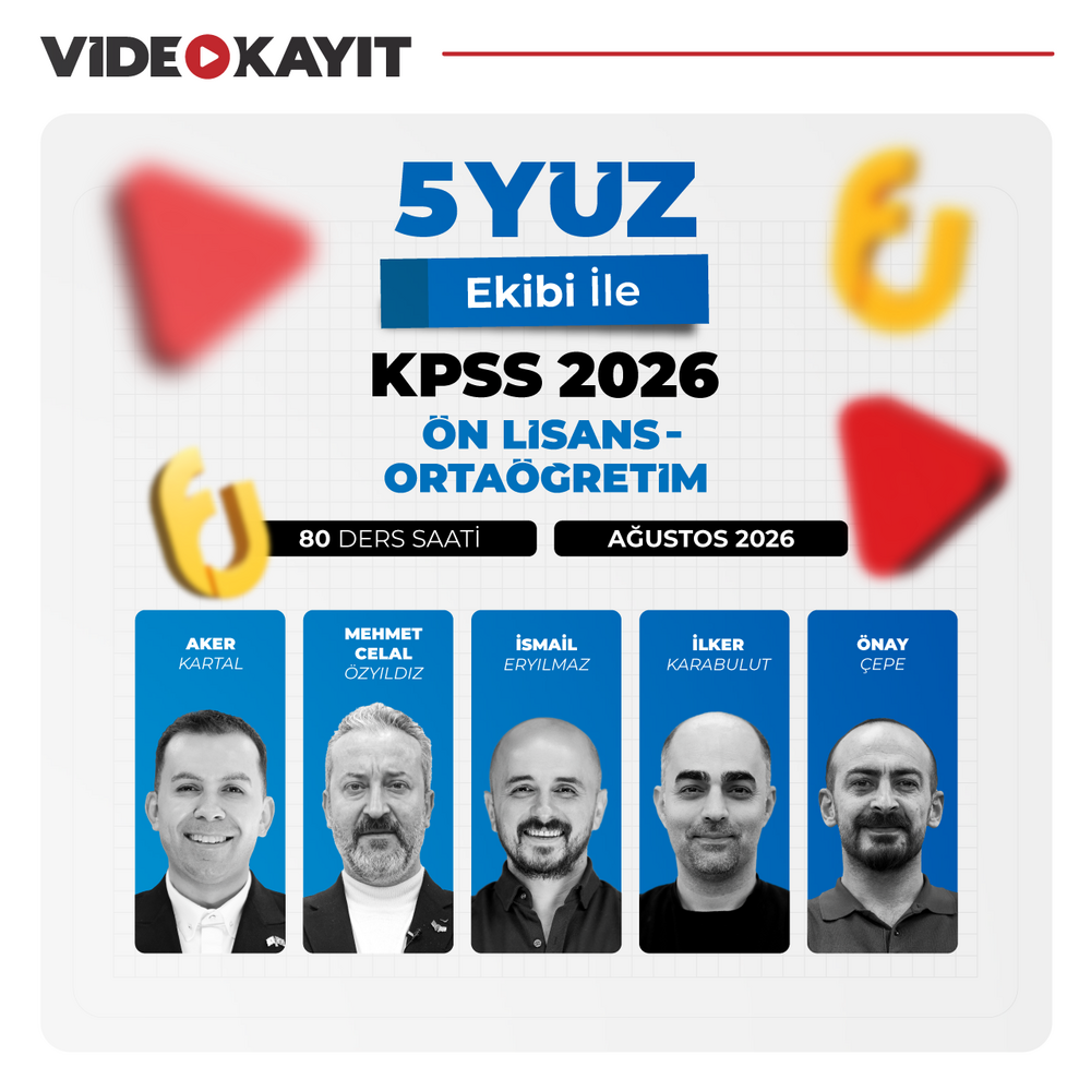 5YÜZ Ekibi ile Genel Yetenek Genel Kültür Lise Ön Lisans 2026 DEV Genel Tekrar | Video Kayıt
