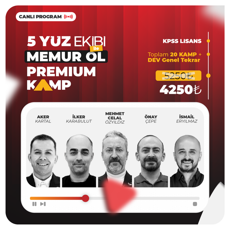 Farklı KPSS - 5YÜZ Ekibi ile KPSS Lisans Premium Kamp | Canlı Program