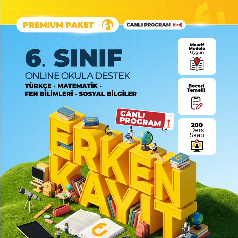 Farklı LGS - 6. Sınıf Online Okula Destek 2027 Premium Paket | Canlı Program
