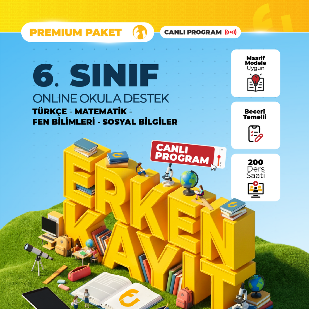 6. Sınıf Online Okula Destek 2027 Premium Paket | Canlı Program
