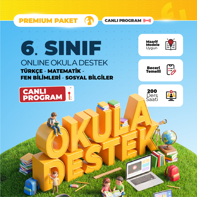 Farklı LGS - 6. Sınıf Online Okula Destek 2027 Premium Paket | Canlı Program