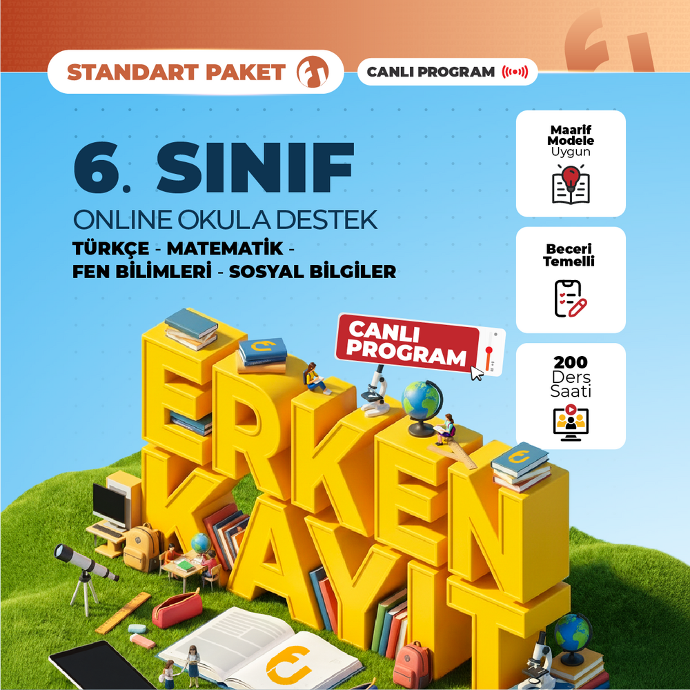 6. Sınıf Online Okula Destek 2027 Standart Paket | Canlı Program