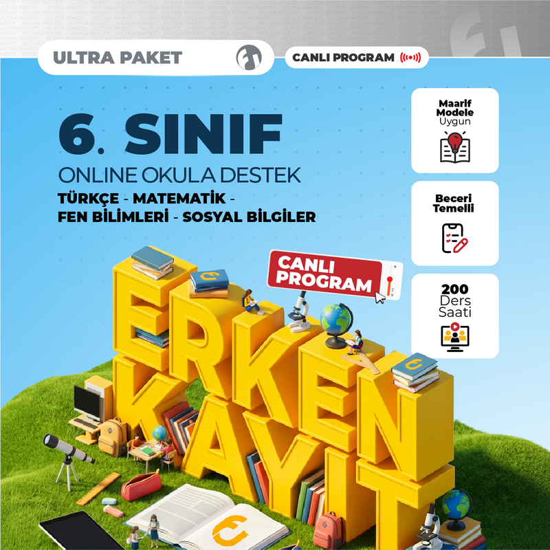 Farklı LGS - 6. Sınıf Online Okula Destek 2027 Ultra Paket | Canlı Program