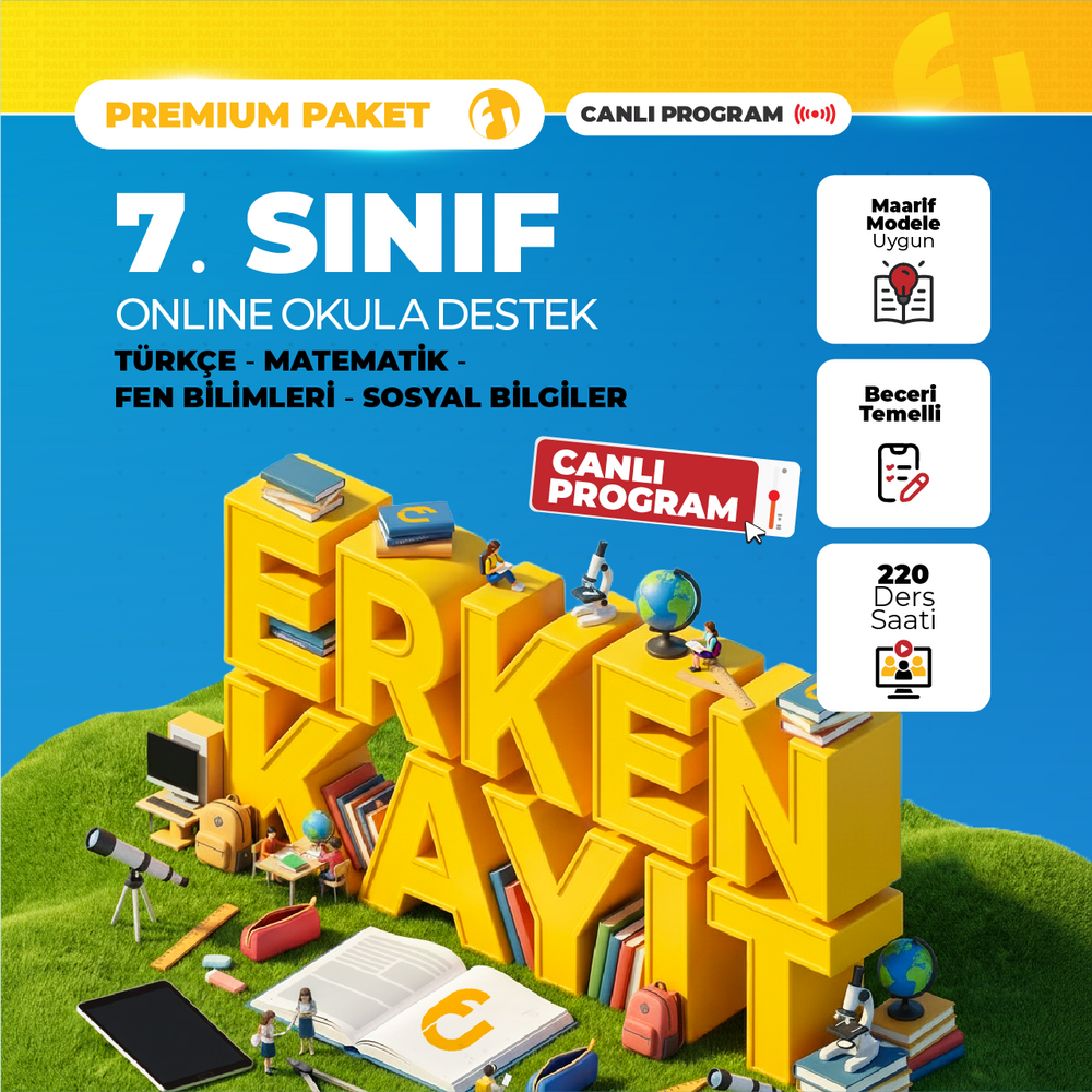 7. Sınıf Online Okula Destek 2027 Premium Paket | Canlı Program