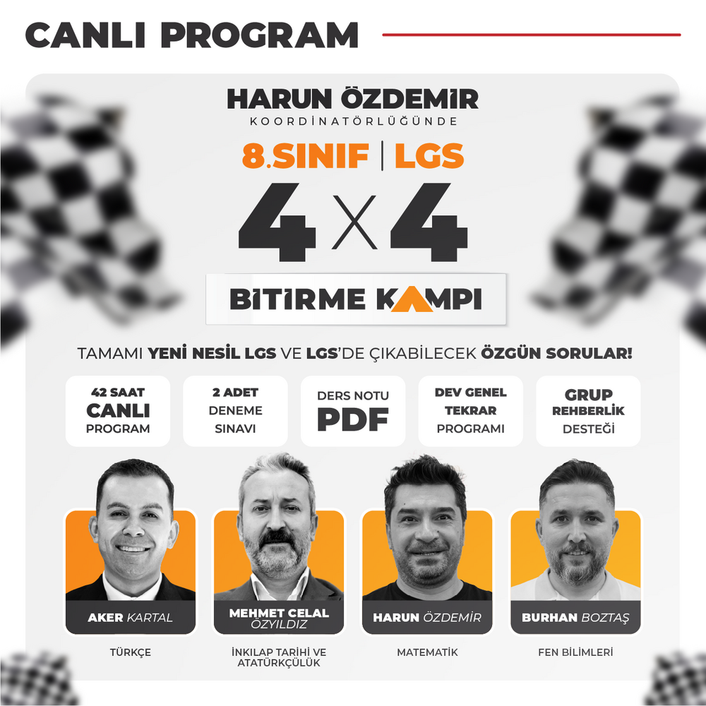 8. Sınıf LGS 4x4'lük Bitirme Kampı | Canlı Program