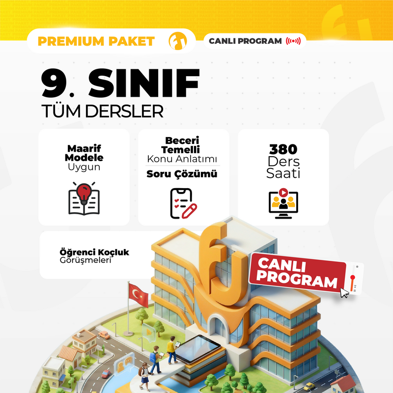 Farklı YKS - 9. Sınıf Tüm Dersler 2027 Premium Paket | Canlı Program