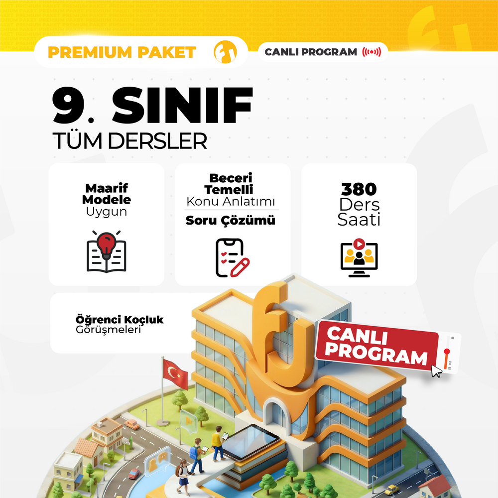 9. Sınıf Tüm Dersler 2027 Premium Paket | Canlı Program