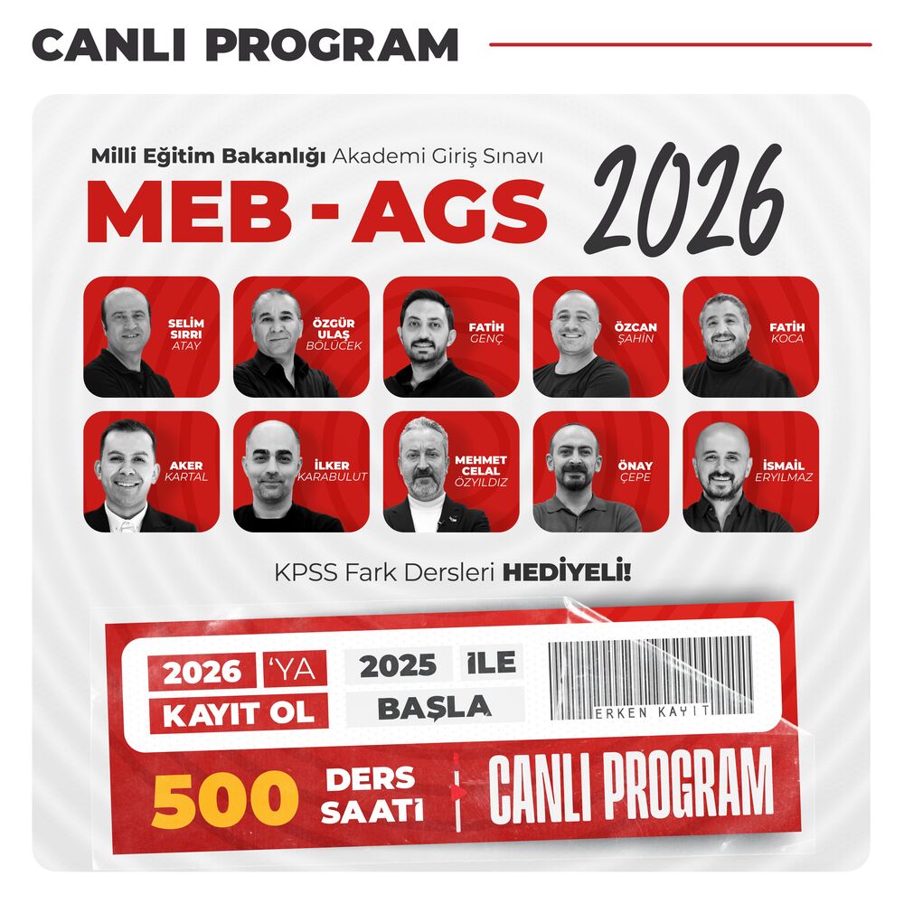 Akademi Giriş Sınavı MEB AGS 2026 | Canlı Program