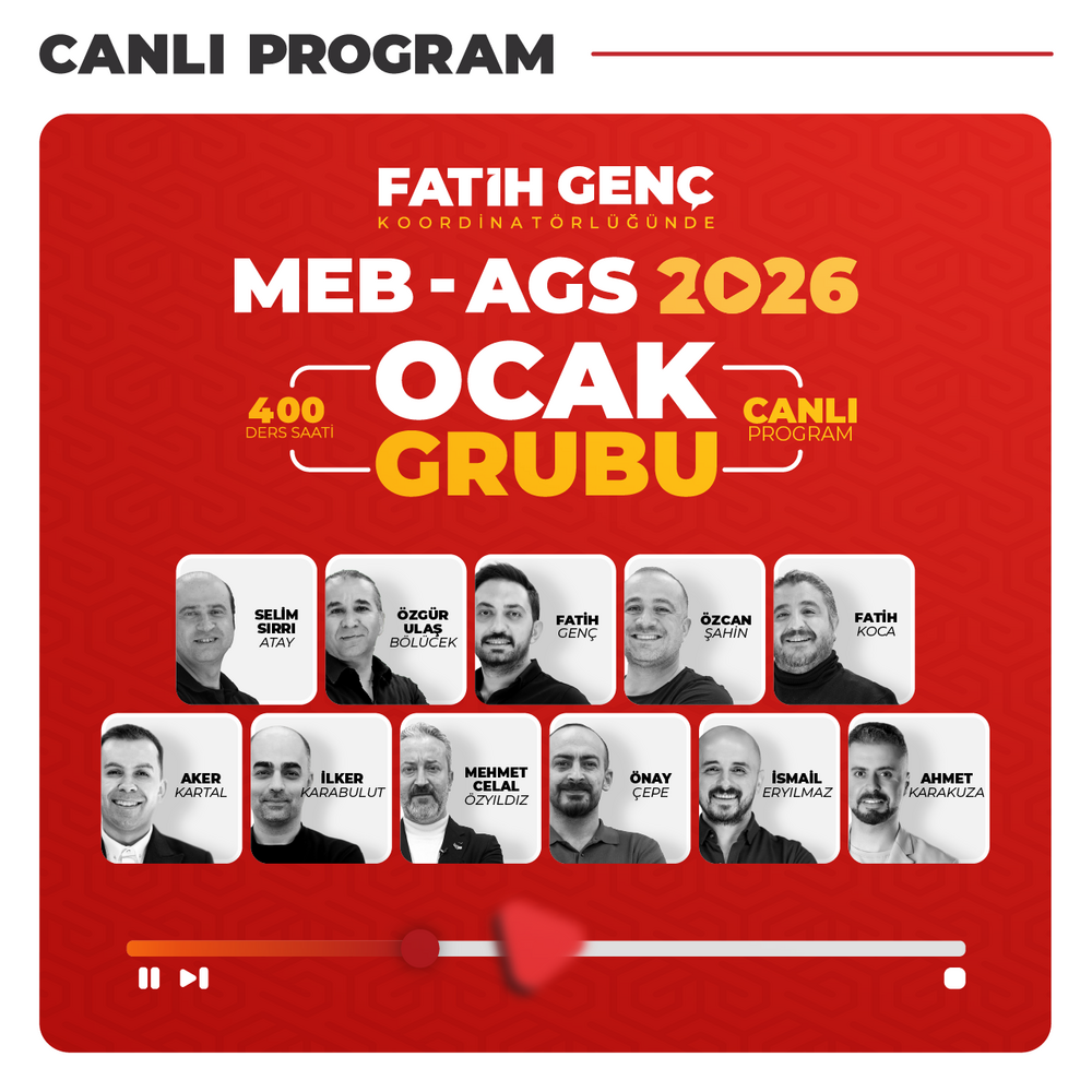 Akademi Giriş Sınavı MEB AGS 2026 Ocak Grubu | Canlı Program