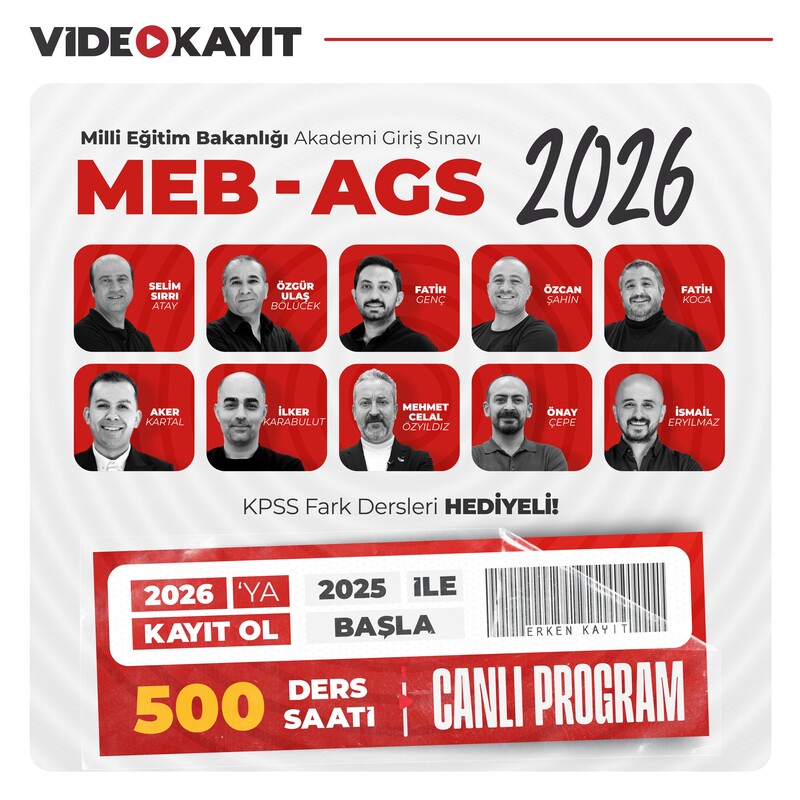 Farklı KPSS - Akademi Giriş Sınavı MEB AGS 2026 | Video Kayıt