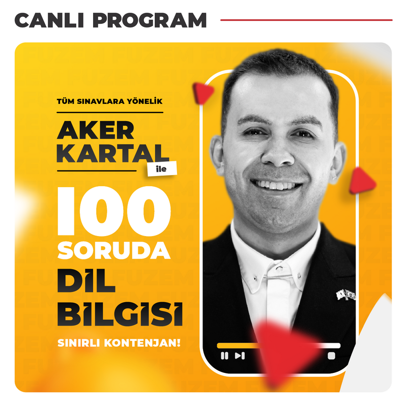 Farklı KPSS - Aker KARTAL ile 100 Soruda Dil Bilgisi | Canlı Program