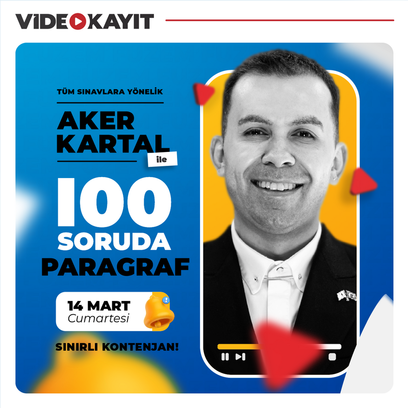 Farklı KPSS - Aker KARTAL ile 100 Soruda Paragraf | Video Kayıt