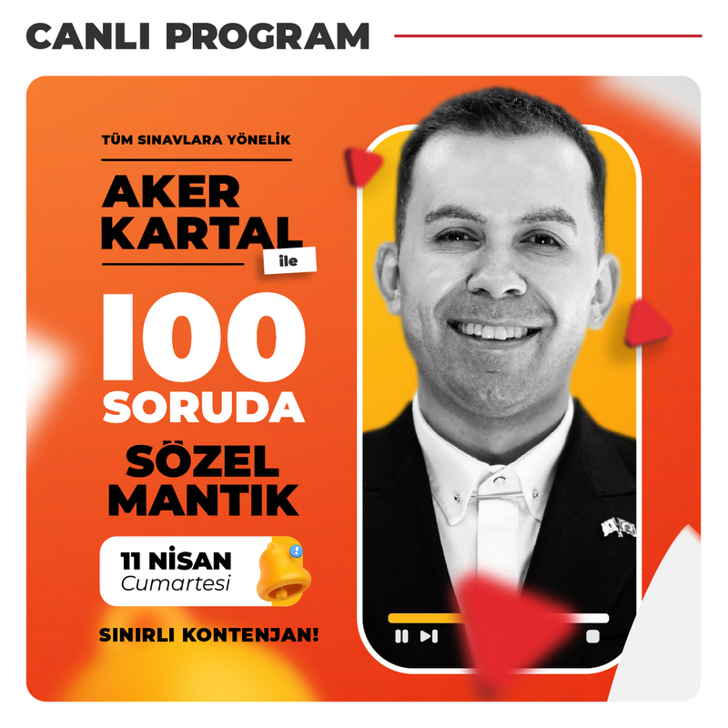 Farklı KPSS - Aker KARTAL ile 100 Soruda Sözel Mantık | Canlı Program