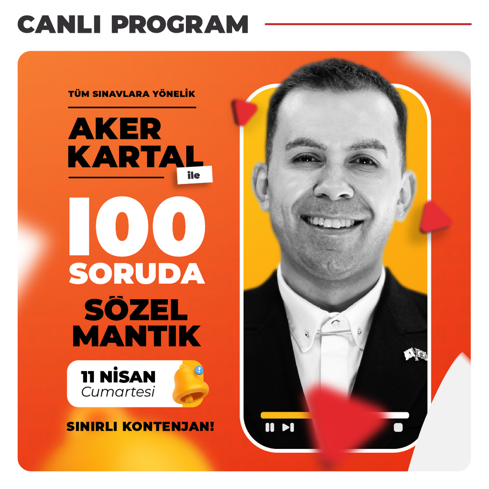 Aker KARTAL ile 100 Soruda Sözel Mantık | Canlı Program