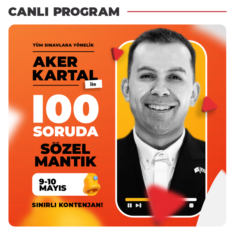 Farklı KPSS - Aker KARTAL ile 100 Soruda Sözel Mantık | Canlı Program