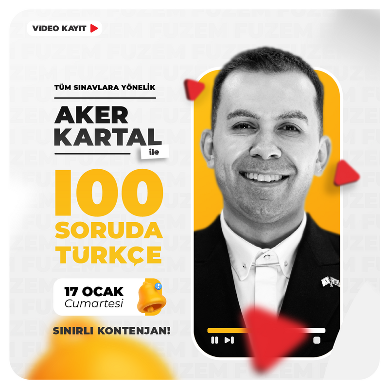 Farklı KPSS - Aker KARTAL ile 100 Soruda Türkçe | Video Kayıt