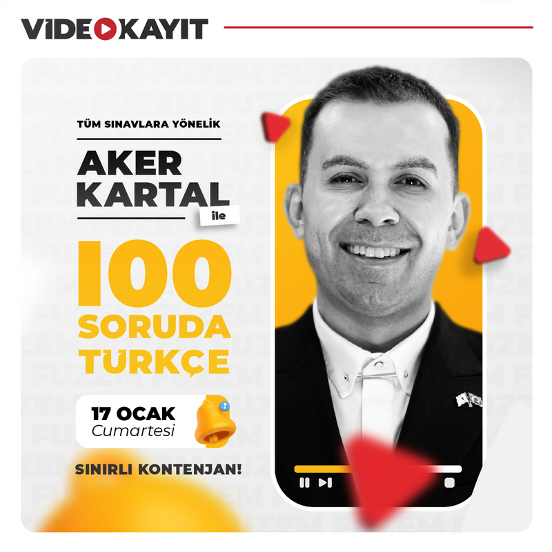 Farklı KPSS - Aker KARTAL ile 100 Soruda Türkçe | Video Kayıt