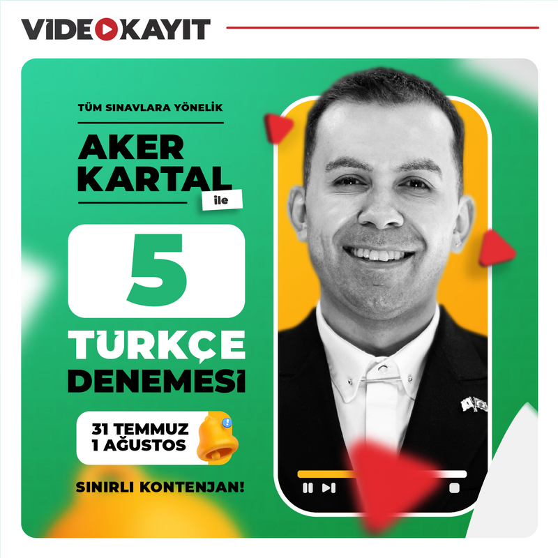 Farklı KPSS - Aker KARTAL ile 5 KPSS Türkçe Denemesi | Video Kayıt