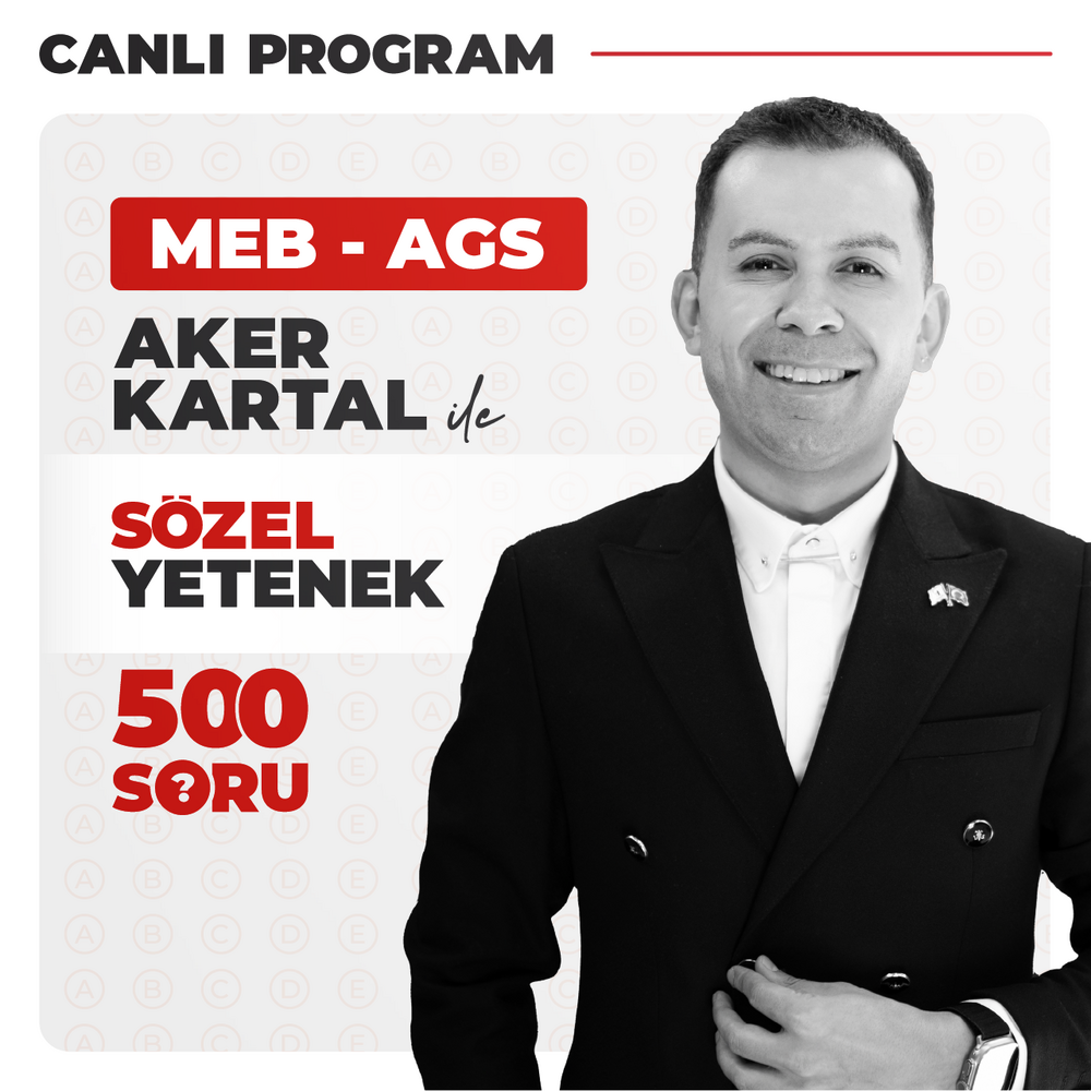 Aker KARTAL ile 500 Soruda MEB AGS Sözel Yetenek | Canlı Program