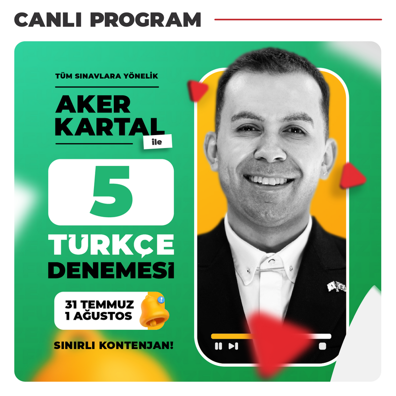 Farklı KPSS - Aker KARTAL ile 5 KPSS Türkçe Denemesi | Canlı Program