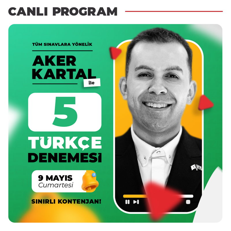 Farklı KPSS - Aker KARTAL ile 5 KPSS Türkçe Denemesi | Canlı Program