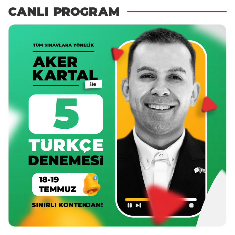 Farklı KPSS - Aker KARTAL ile 5 KPSS Türkçe Denemesi | Canlı Program