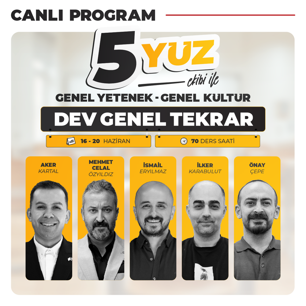 5YÜZ Ekibi ile Genel Yetenek Genel Kültür DEV Genel Tekrar | Canlı Program