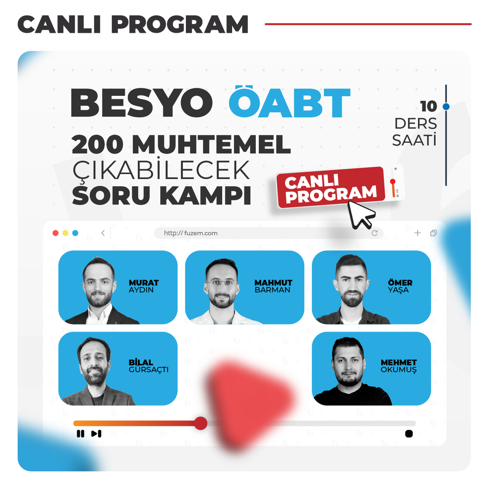 Besyo ÖABT 200 Muhtemel Çıkabilecek Soru Kampı | Canlı Program