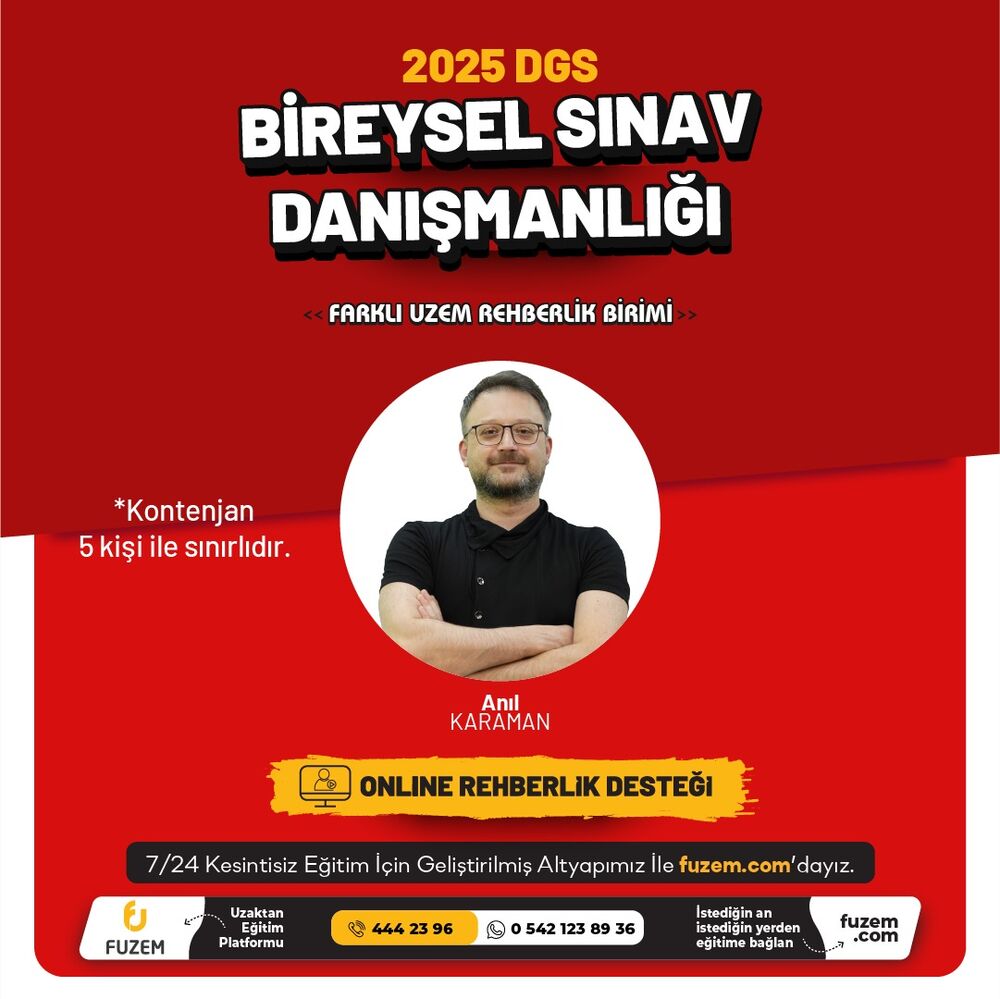 DGS 2025 Bireysel Sınav Danışmanlığı | Anıl KARAMAN
