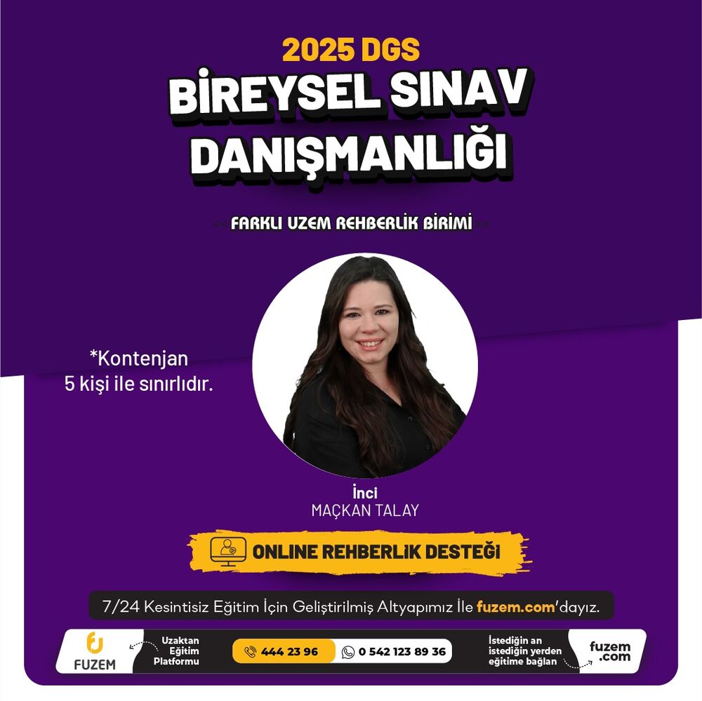 DGS 2025 Bireysel Sınav Danışmanlığı | İnci MAÇKAN TALAY