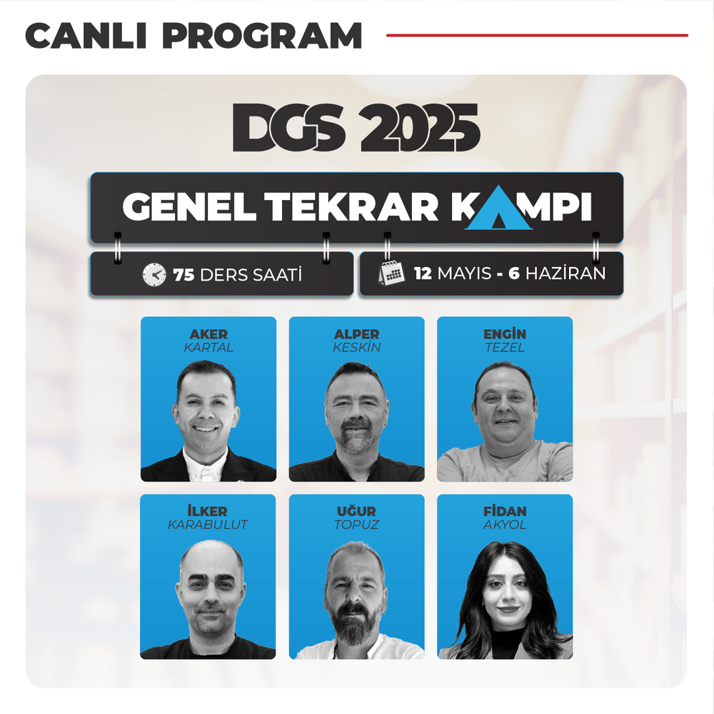 Dikey Geçiş Sınavı DGS Tüm Dersler 2025 | Canlı Program