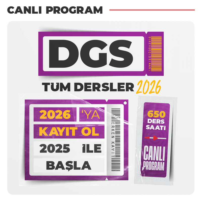 Dikey Geçiş Sınavı DGS Tüm Dersler 2026 | Canlı Program - Thumbnail