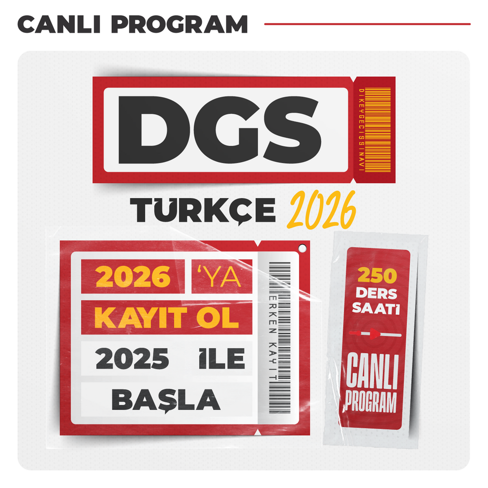 Dikey Geçiş Sınavı DGS Türkçe 2026 | Canlı Program