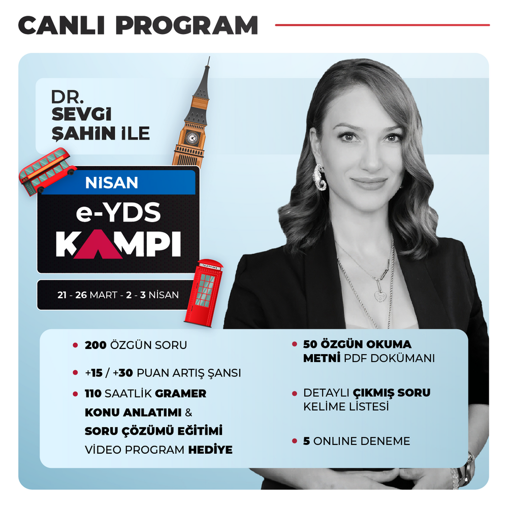 Dr. Sevgi ŞAHİN ile Nisan e-YDS Kampı | Canlı Program
