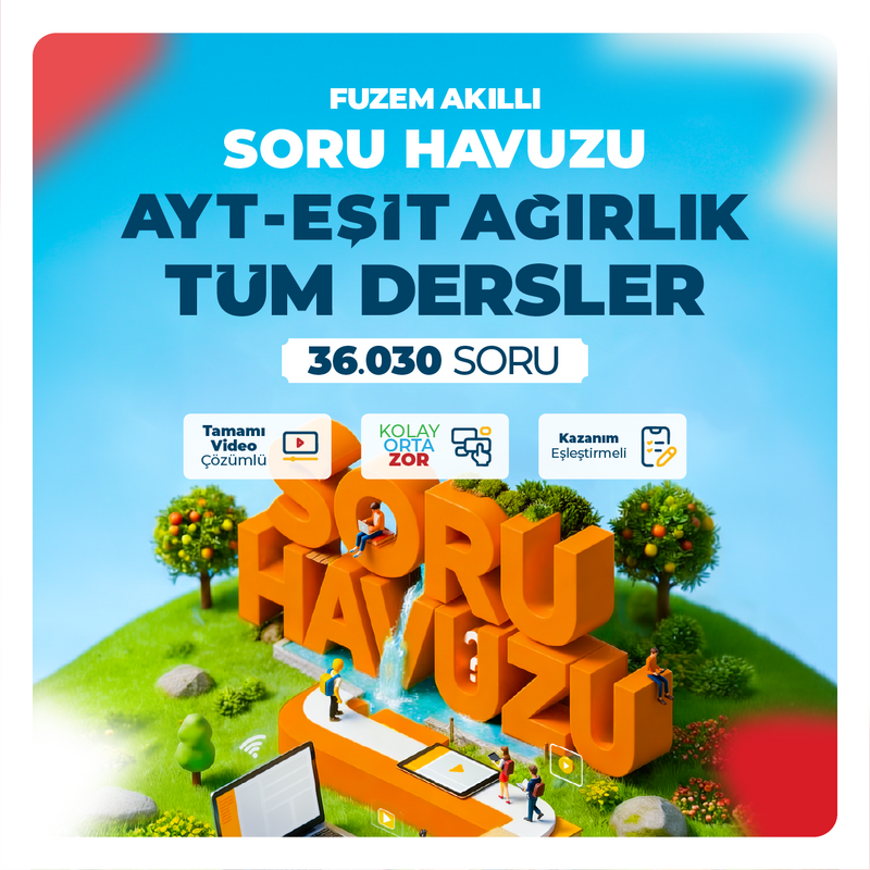 Farklı YKS - FUZEM Akıllı Soru Havuzu AYT Eşit Ağırlık Tüm Dersler