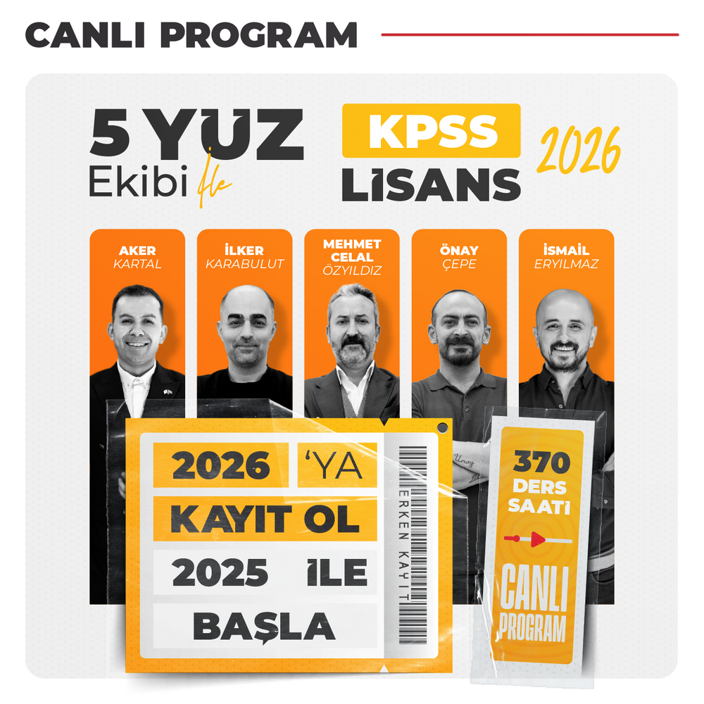 Genel Yetenek Genel Kültür KPSS GYGK Lisans 2026 | Canlı Program
