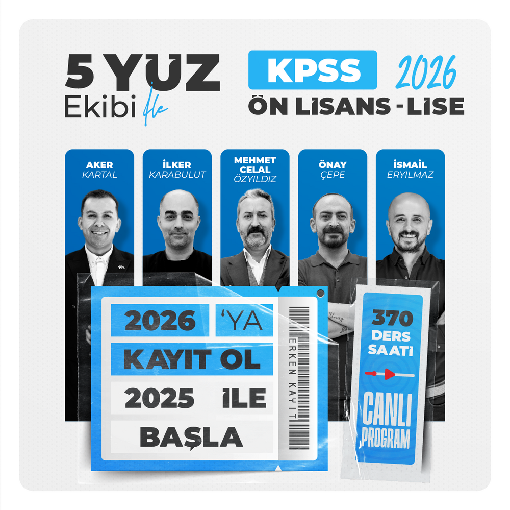 Genel Yetenek Genel Kültür KPSS GYGK Lise Ön Lisans 2026 | Canlı Program