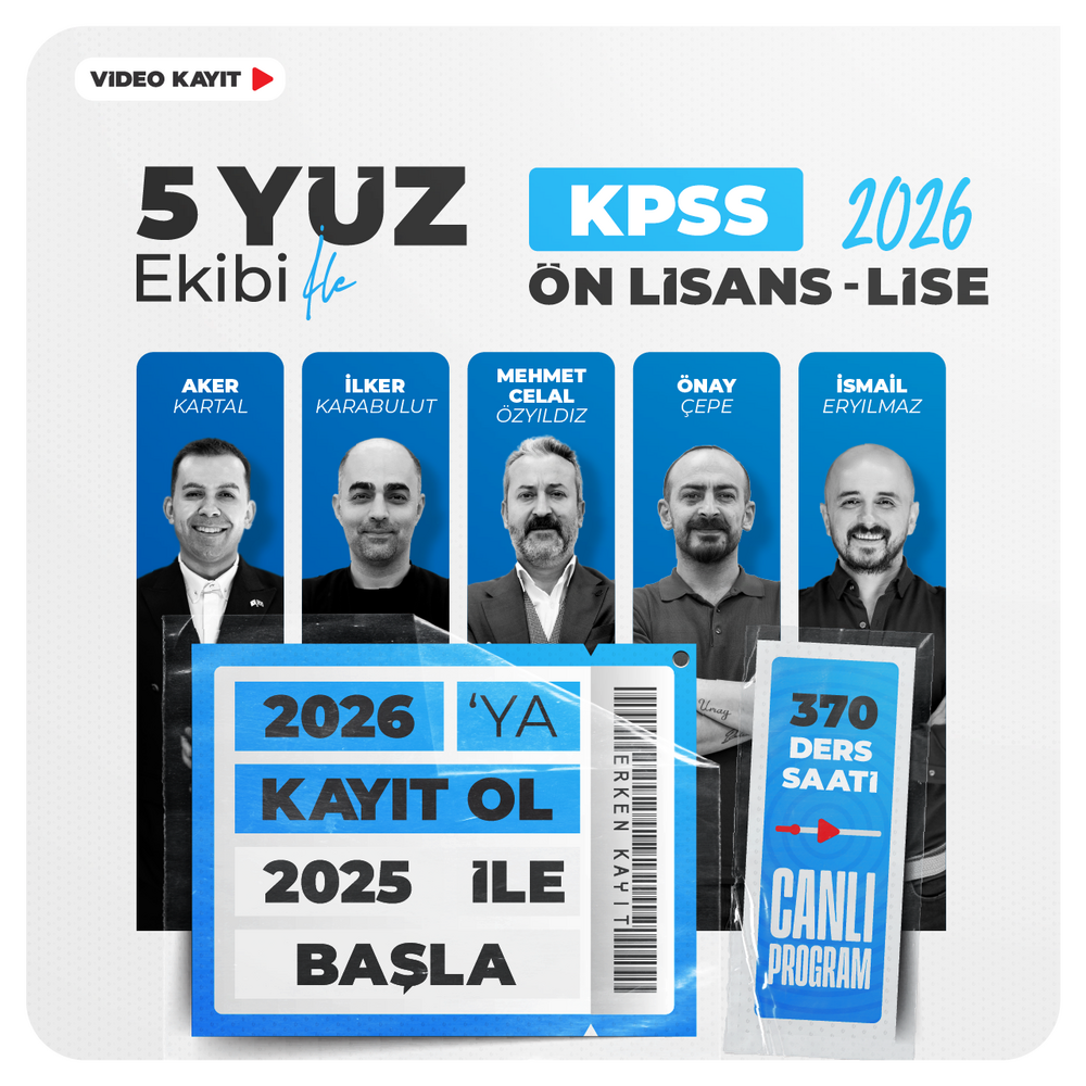 Genel Yetenek Genel Kültür KPSS GYGK Lise Ön Lisans 2026 | Video Kayıt