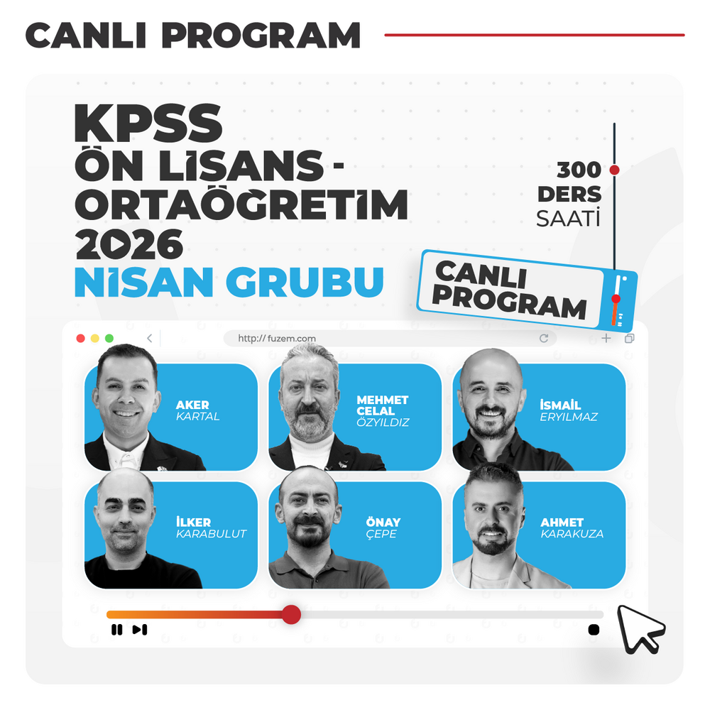 Genel Yetenek Genel Kültür KPSS Ön Lisans & Ortaöğretim 2026 Nisan Grubu | Canlı Program