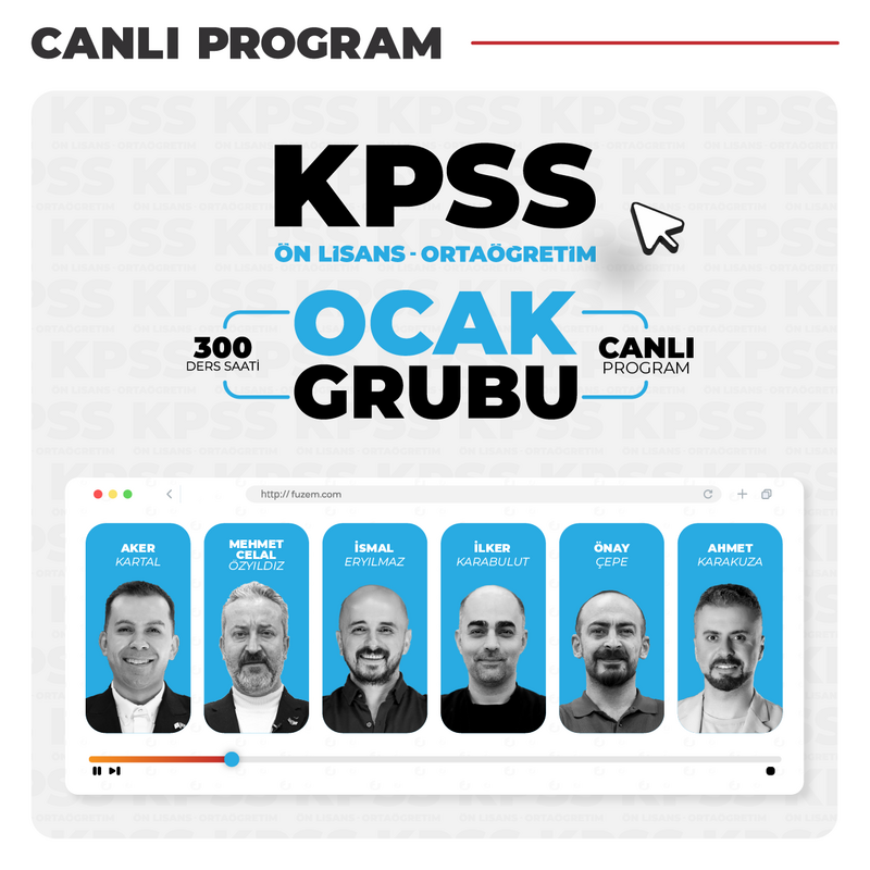 Farklı KPSS - Genel Yetenek Genel Kültür KPSS Ön Lisans & Ortaöğretim 2026 Ocak Grubu | Canlı Program