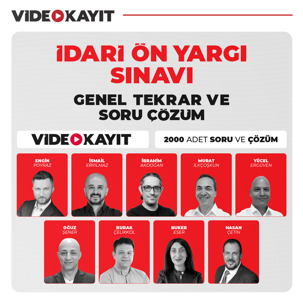 İdari Ön Yargı Sınav Dev Genel Tekrar ve Soru Çözüm | Video Kayıt