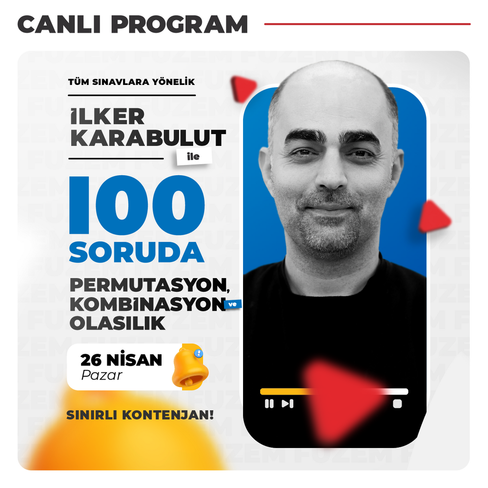 İlker Karabulut ile 100 Soruda Permütasyon Kombinasyon Olasılık | Canlı Program